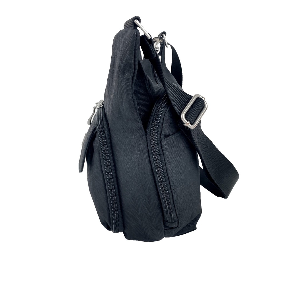Baggallini Criss Cross Shoulder Bag Black Crossbody Travel Organizer Nylon LKNU - Picture 5 of 12